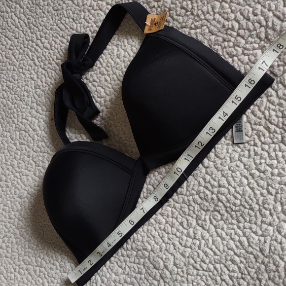 NWT Pink Victoria's Secret XXL Black Tie Halter Bikini Top - Picture 9 of 12